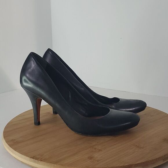 SCHUTZ Brazil Black Leather High Heel Classic Pumps Size US 6/ EU 37 - Picture 2 of 9